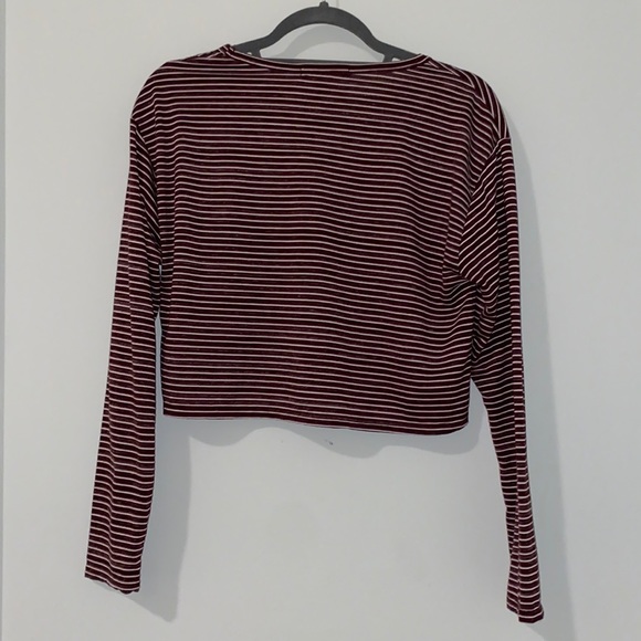 forever 21 striped long sleeve crop top - Picture 3 of 3